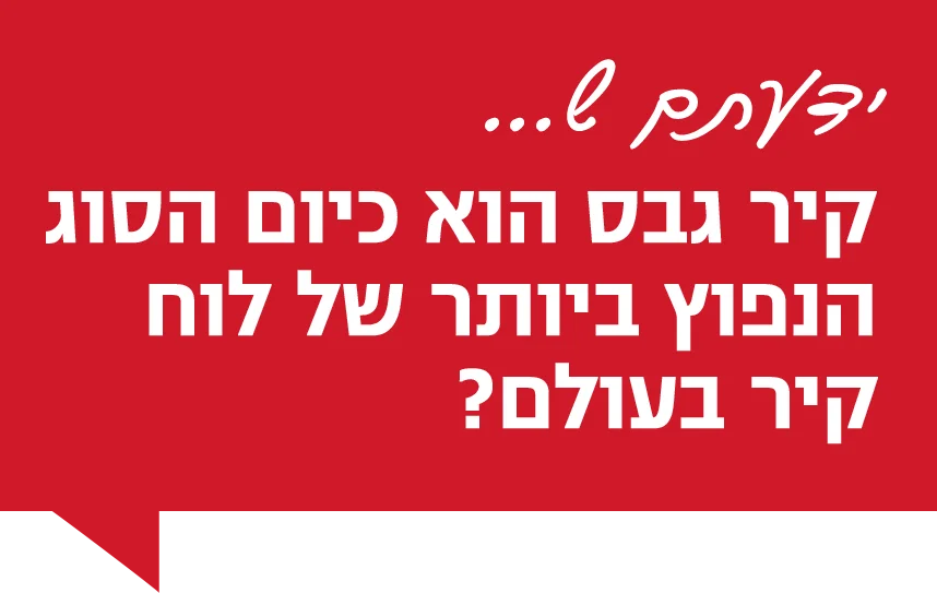 ידעתם שקיר גבס הוא כיום הסוג הנפוץ ביותר של לוח קיר בעולם?